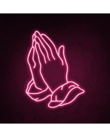 Praying Hands Neon Sign for Spiritual and Peaceful Spaces