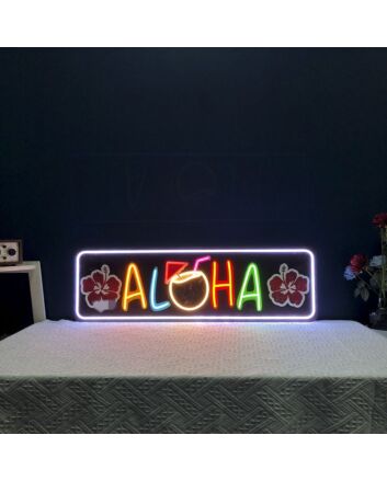 Aloha Cocktail Bar Neon Sign for Tropical and Fun Spaces
