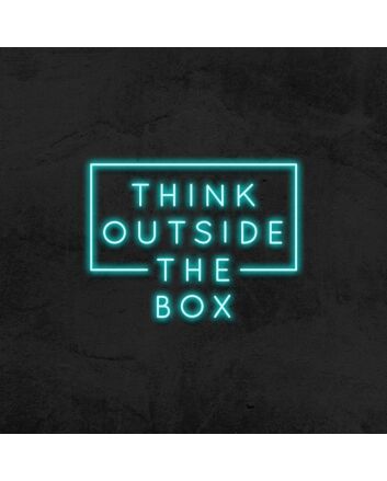 Think Outside The Box Neon Sign v2 for Inspirational and Creative Spaces
