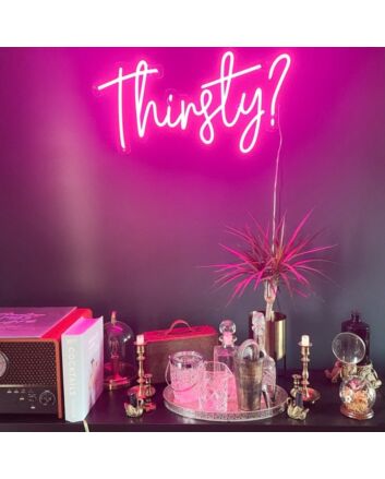 Thirsty Neon Sign for Bars and Social Spaces