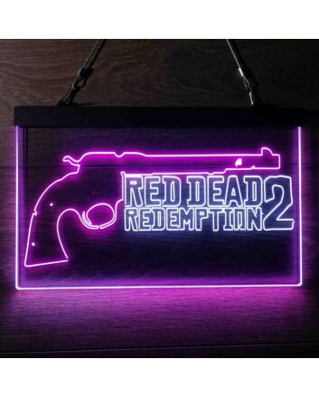 Red Dead Redemption 2 Dual LED Neon Sign for Gaming Fans