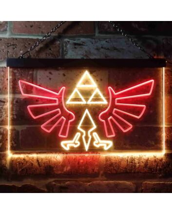 The Legend of Zelda Triforce Dual LED Neon Sign for Gaming Fans