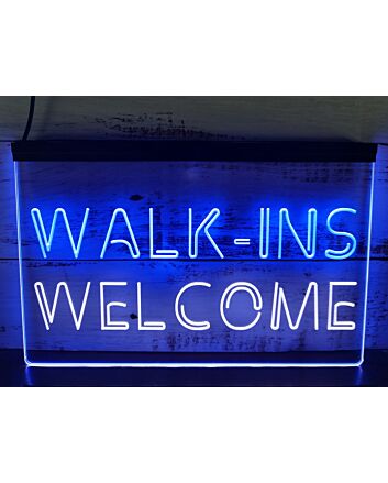 Walk Ins Welcome Open Beauty Massage Dual LED Neon Sign for Beauty and Massage Parlors