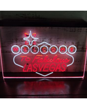 Welcome to Las Vegas Casino Dual LED Neon Sign for Casino and Fun Spaces