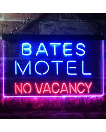 Bates Motel No Vacancy Halloween Dual LED Neon Sign for Halloween and Fun Spaces