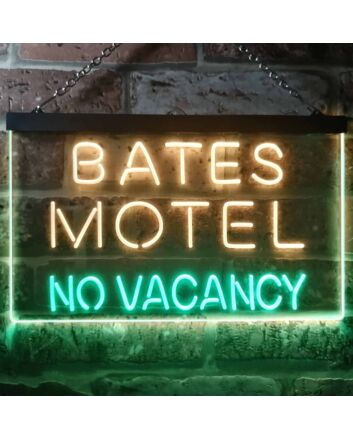 Bates Motel No Vacancy Halloween Dual LED Neon Sign for Halloween and Fun Spaces