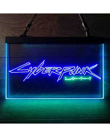 Cyberpunk Dual LED Neon Sign for Gaming and Sci-Fi Fans