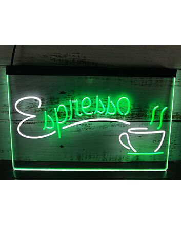 Espresso Dual LED Neon Sign for Cafes and Coffee Shops