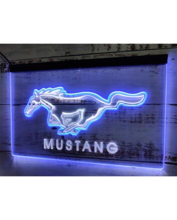 Ford Mustang Dual LED Neon Sign for Car Enthusiasts