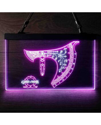 God of War Axe Dual LED Neon Sign for Gaming Fans
