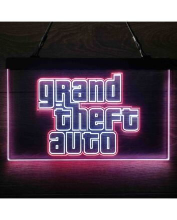 Grand Theft Auto Dual LED Neon Sign for Gaming Fans