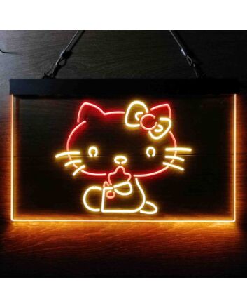 Hello Kitty Dual LED Neon Sign for Fans and Playful Spaces