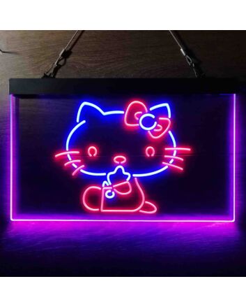 Hello Kitty Dual LED Neon Sign for Fans and Playful Spaces