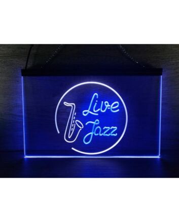 Live Jazz Music Dual LED Neon Sign for Music Lovers