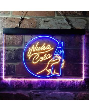 Nuka Cola Dual LED Neon Sign for Gaming and Retro Spaces