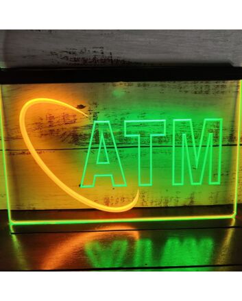 OPEN ATM Dual LED Neon Sign for Businesses and Convenience Spaces