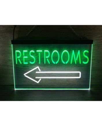 Arrow Left Toilet Dual LED Neon Sign for Functional and Informative Spaces