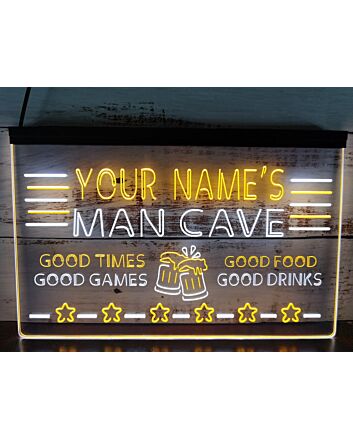 Personalized Name Custom Man Cave Dual LED Neon Sign for Personalized Decor
