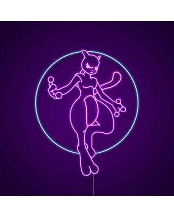 Flying Mewtwo Neon Sign for Anime Fans