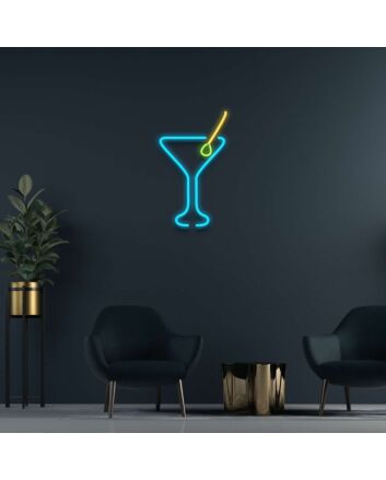 Martini Glass Neon Sign for Bars and Social Spaces