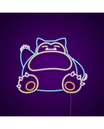 Snorlax Pokeball Neon Sign for Anime Fans