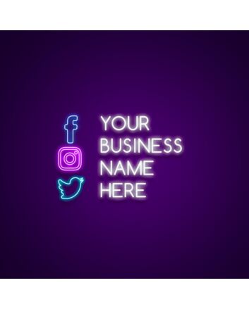 Social Media Icons Custom Neon Sign for Modern and Fun Spaces