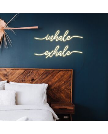 Inhale Exhale Neon Sign for Relaxation and Wellness Spaces