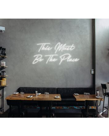 This Must Be The Place Neon Sign for Positive and Fun Spaces