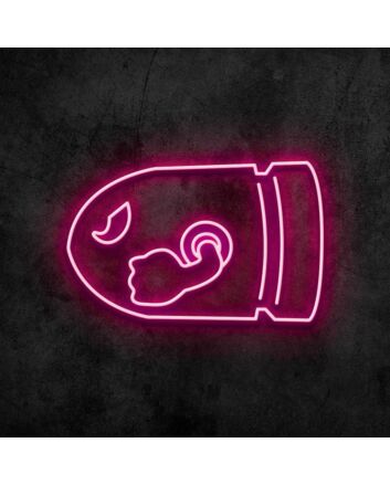 Bullet Bill Neon Sign for Video Game Fans