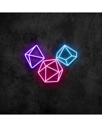 Gaming Dice Neon Sign for Gaming and Fun Spaces
