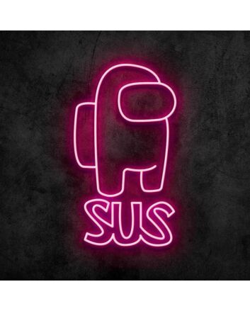SUS Among Us Neon Sign for Gaming Fans