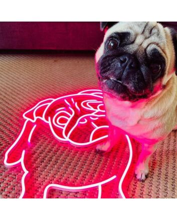 Cutie The Pug Neon Sign for Pet Lovers