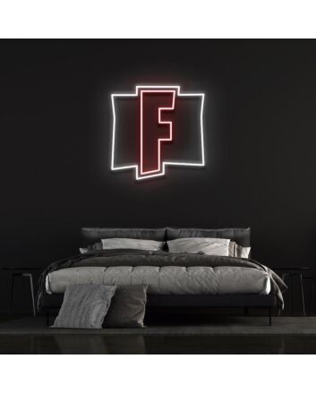 F game Logo Neon Sign for Gaming Fans