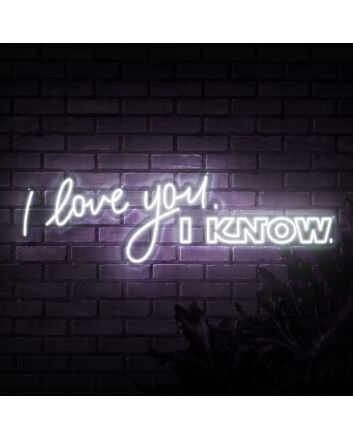 I Love You I Know Neon Sign for Romantic and Star Wars Fans