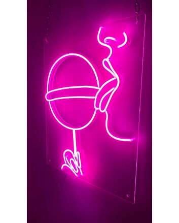 Girl Licking Lollipop Neon Sign for Playful and Bold Spaces
