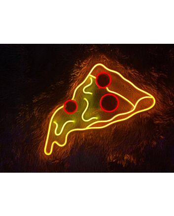 Pizza Slice Neon Sign for Pizzerias and Dining Areas