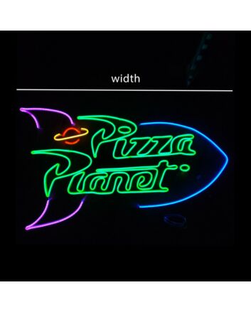 Pizza Planet Rocket Neon Sign for Fun and Whimsical Spaces
