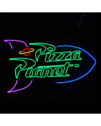 Pizza Planet Rocket Neon Sign for Fun and Whimsical Spaces