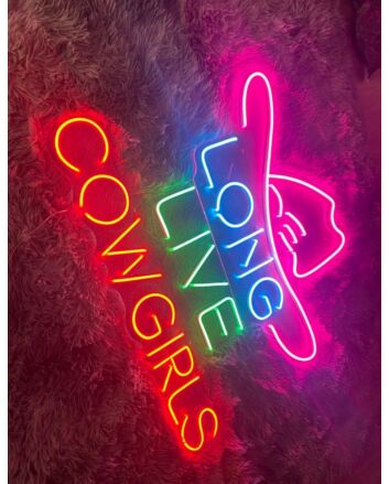 Long Live Cowgirls Neon Sign for Western and Rustic Decor