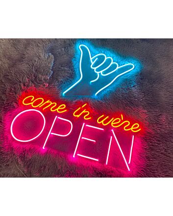 Come In We Are Open Neon Sign for Businesses and Shops