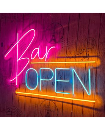 Bar Open Neon Sign for Bars and Social Spaces