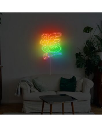 Puff Puff Pass Neon Sign for Cannabis Enthusiasts