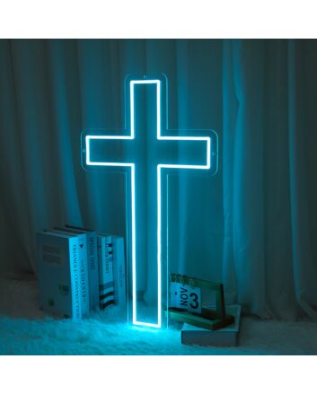 Christianity Cross Neon Sign for Religious and Spiritual Spaces
