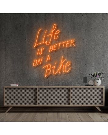 Life Is Better On A Bike Neon Sign for Fitness and Adventure Enthusiasts