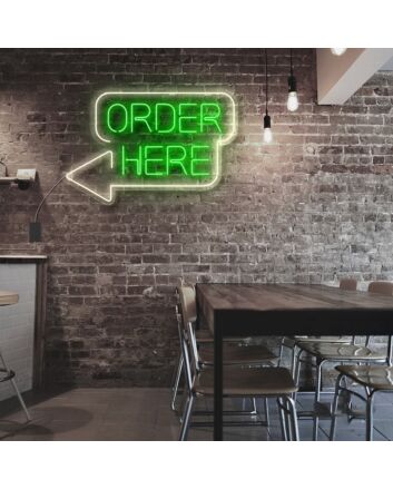 Order Here Neon Sign for Businesses and Shops