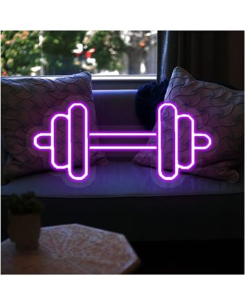 Gym Neon Sign Dumbbell Neon Light Wall Art Decor for Fitness Spaces