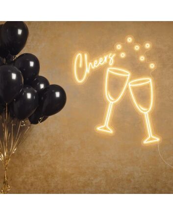 Champagne Cheers Neon Light for Celebratory and Social Spaces
