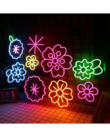 Colorful Flowers Neon Sign for Floral and Elegant Decor