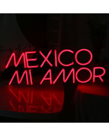 Mexico Mi Amor Neon Sign for Cultural and Festive Spaces