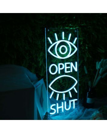 Eyes Open And Shut Neon Sign for Whimsical and Fun Spaces